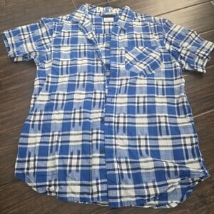 Columbia Blue and White Checkered Shirt